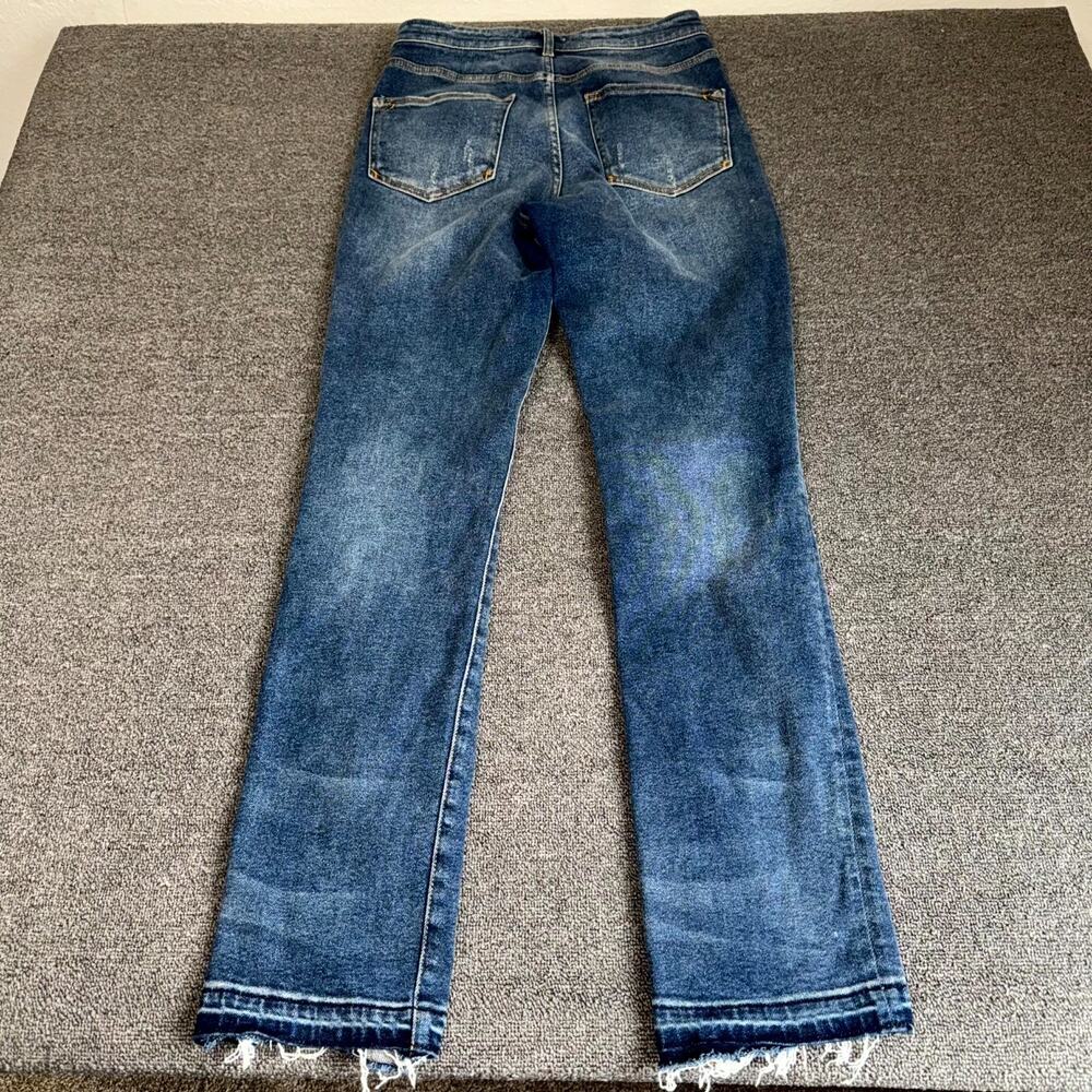 Anthropologie Pilcro The Cigarette Slim Straight Jean Women 27T Blue Frayed Hem - Picture 2 of 8
